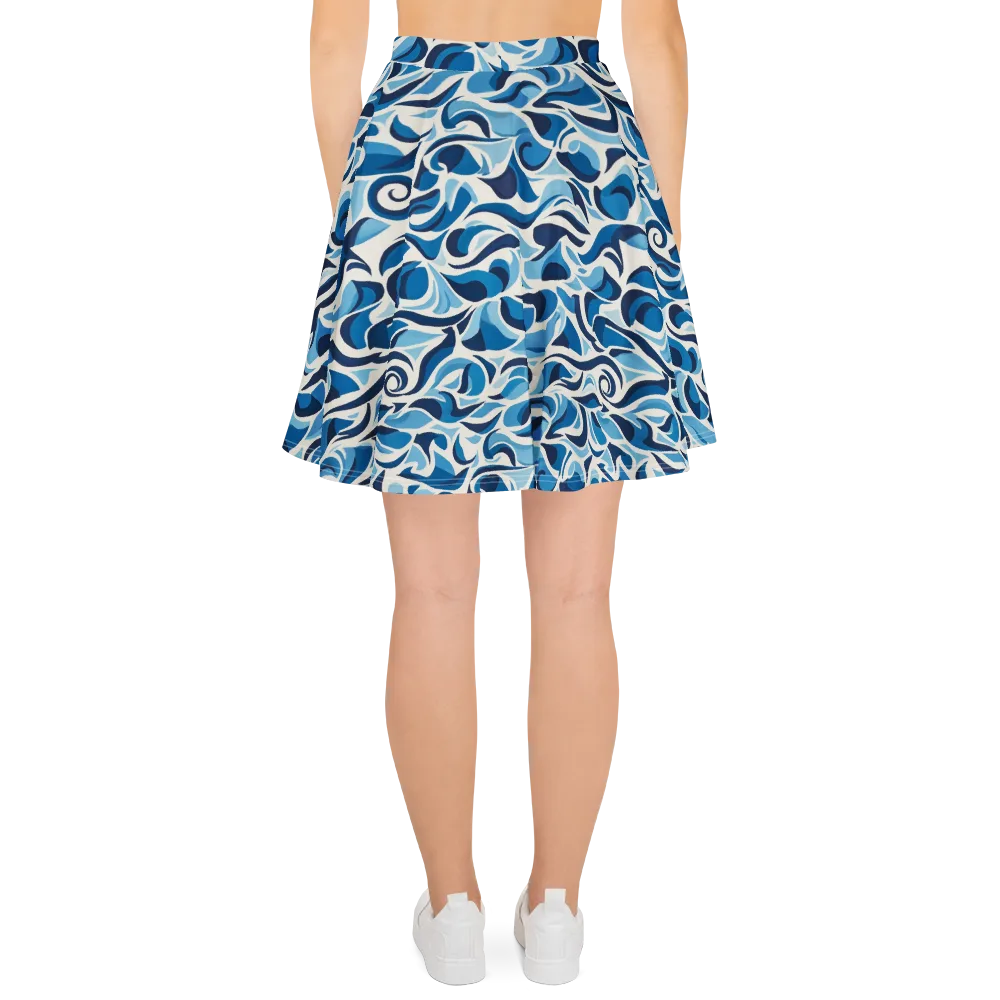 Azure Sway on Skater Skirt — Back