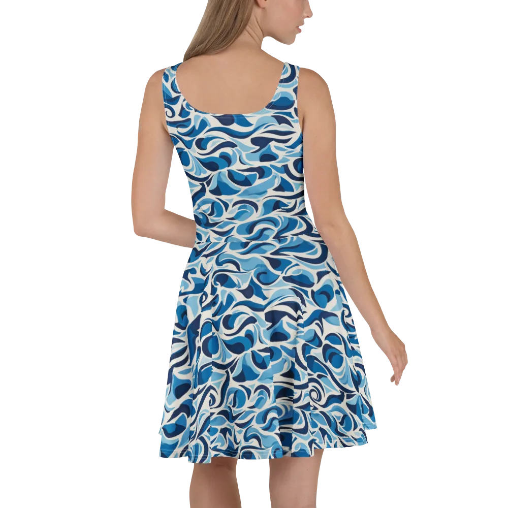 Azure Sway on Skater Dress — Back