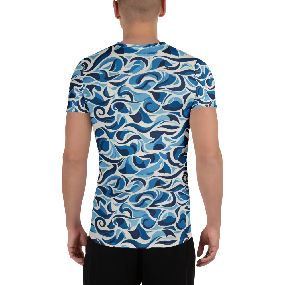 Azure Sway on Men's Athletic T-Shirt — Back
