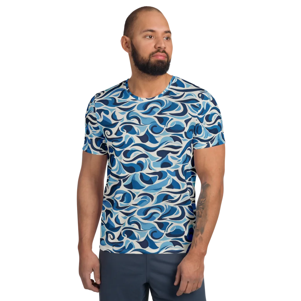 Azure Sway on Men's Athletic T-Shirt — Front