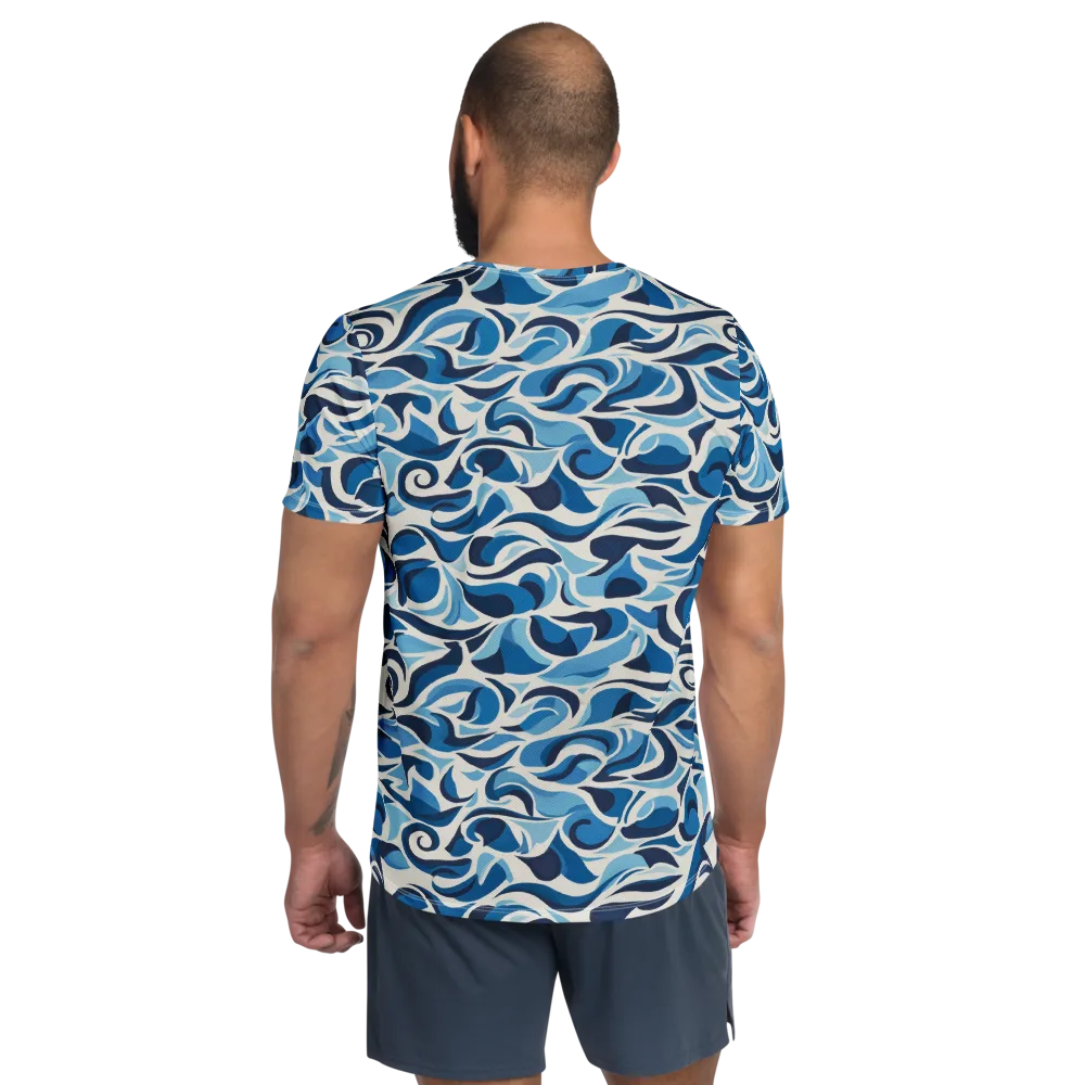 Azure Sway on Men's Athletic T-Shirt — Back