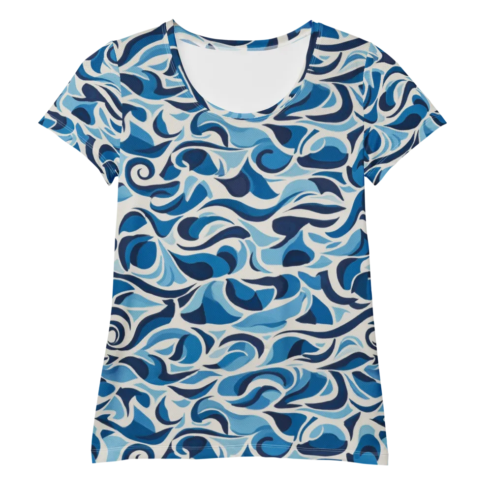 Azure Sway on Women's Athletic T-Shirt — Front