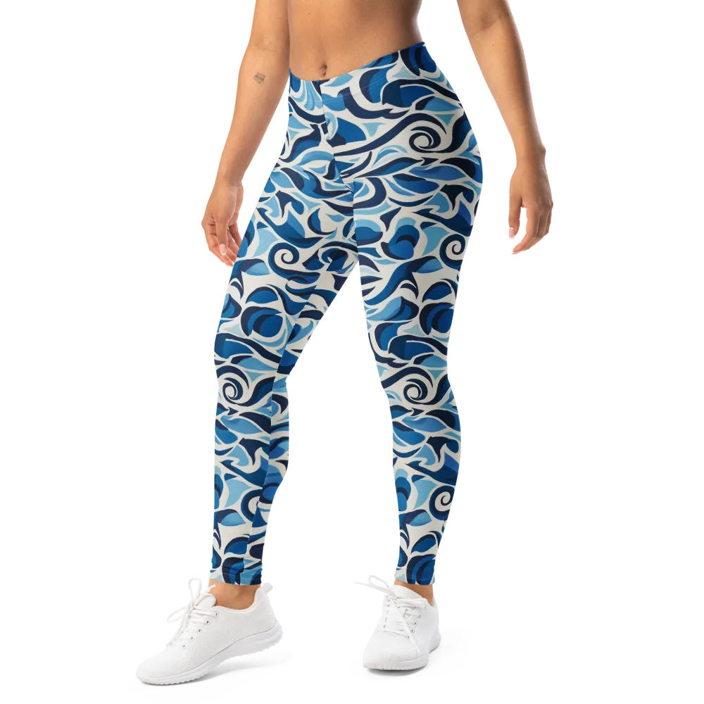 Azure Sway on Leggings — Left Front
