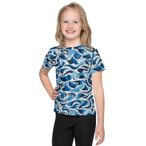 Azure Sway on a Kids Crew Neck T-Shirt