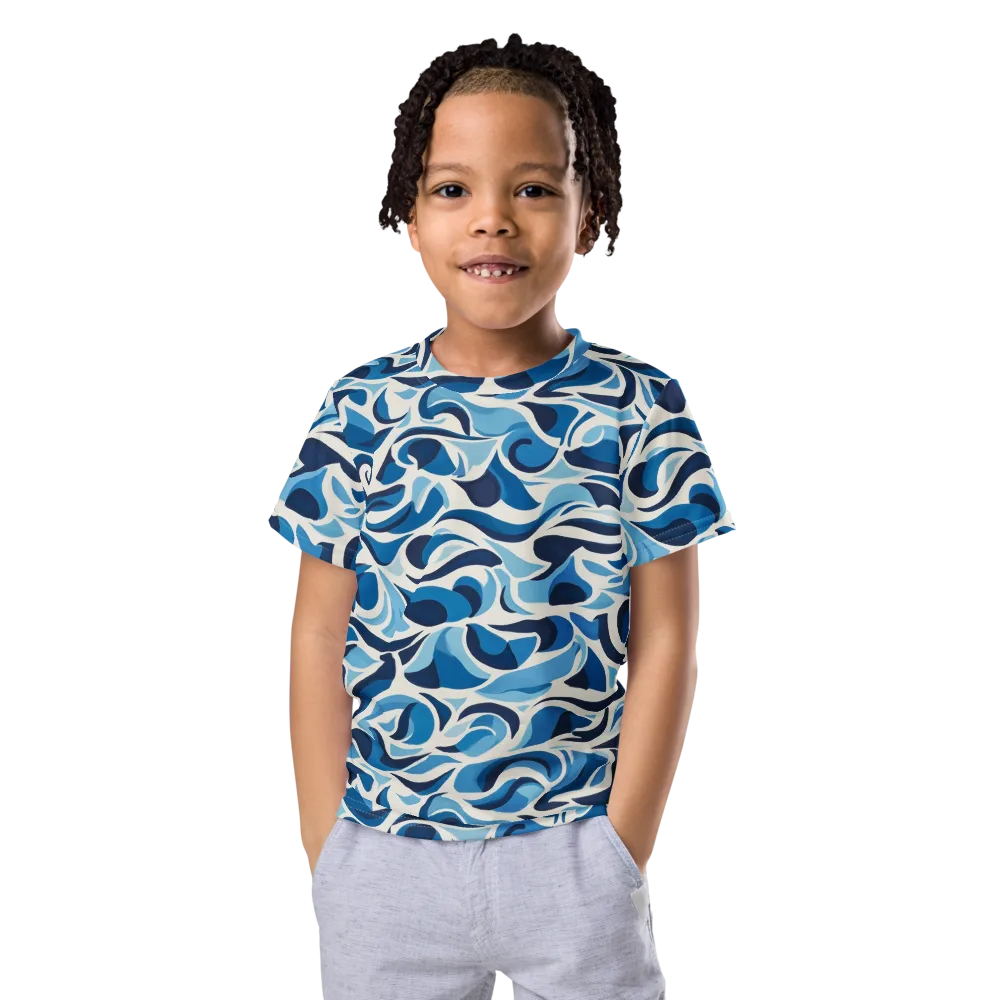 Azure Sway on Kids Crew Neck T-Shirt — Front