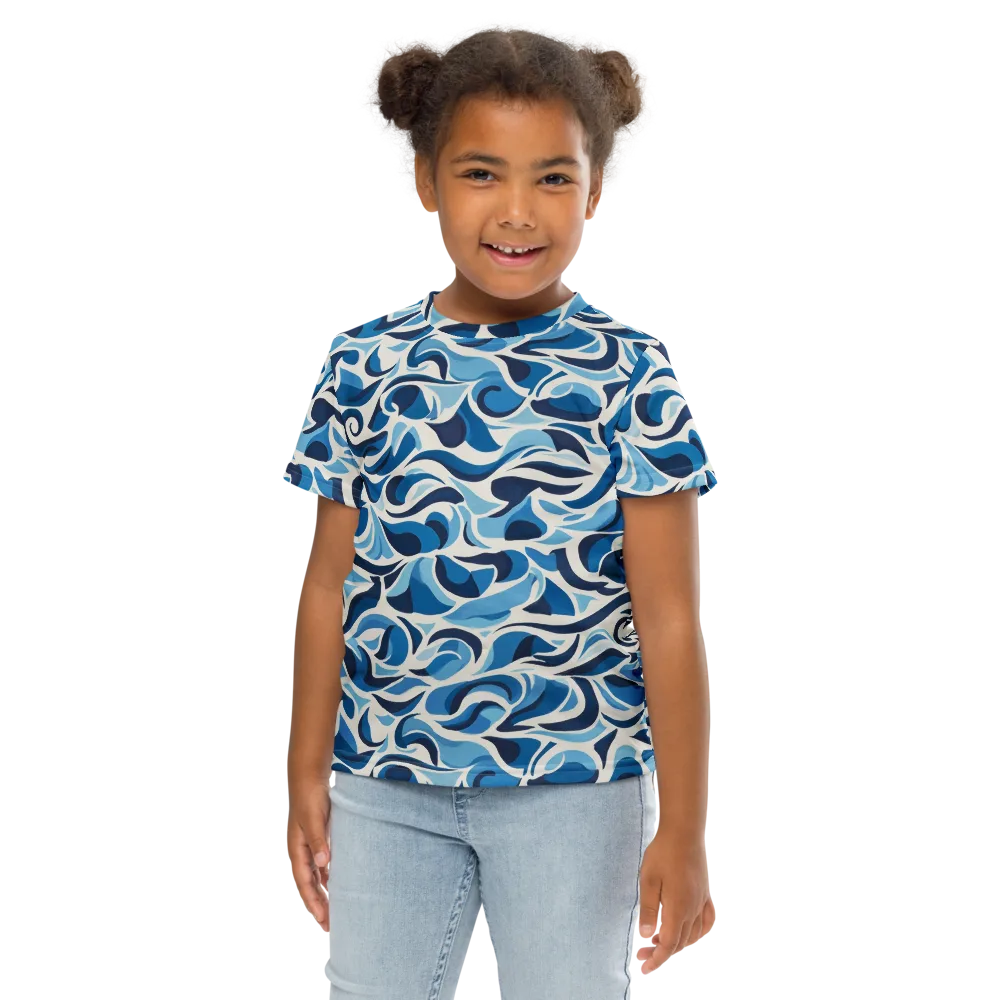 Azure Sway on Kids Crew Neck T-Shirt — Front