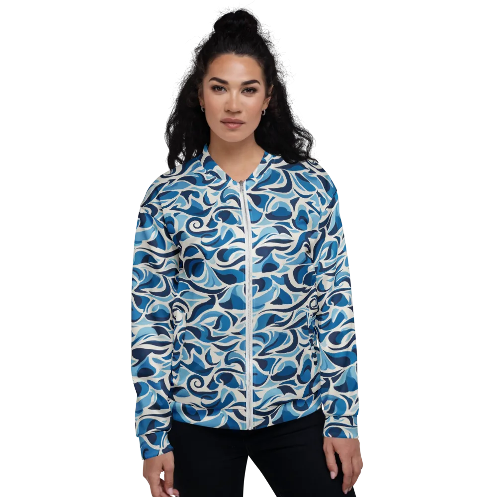 Azure Sway on Bomber Jacket — Front