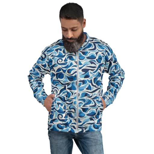 Azure Sway on a Bomber Jacket
