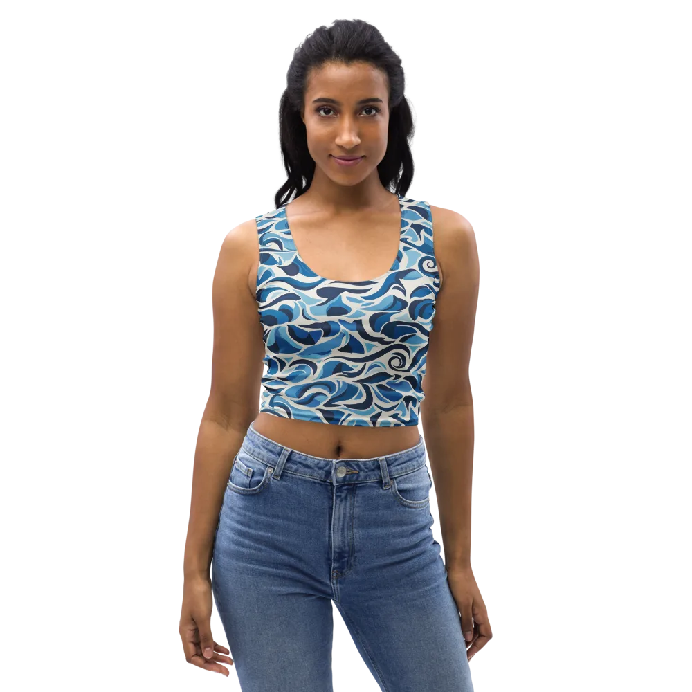 Azure Sway on Crop Top — Front