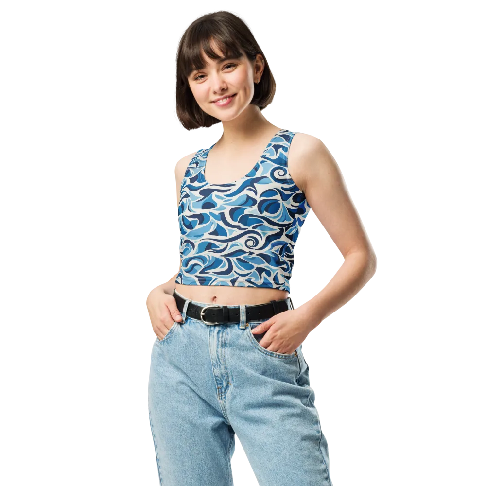Azure Sway on Crop Top — Front
