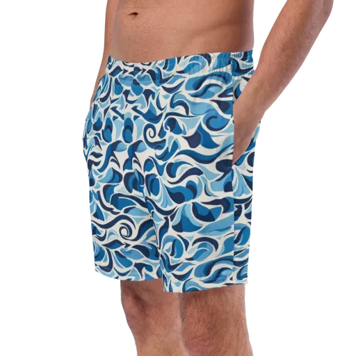 Azure Sway on a Swim Trunks