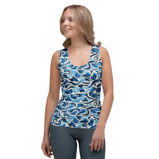 Azure Sway on a Women's Tank Top