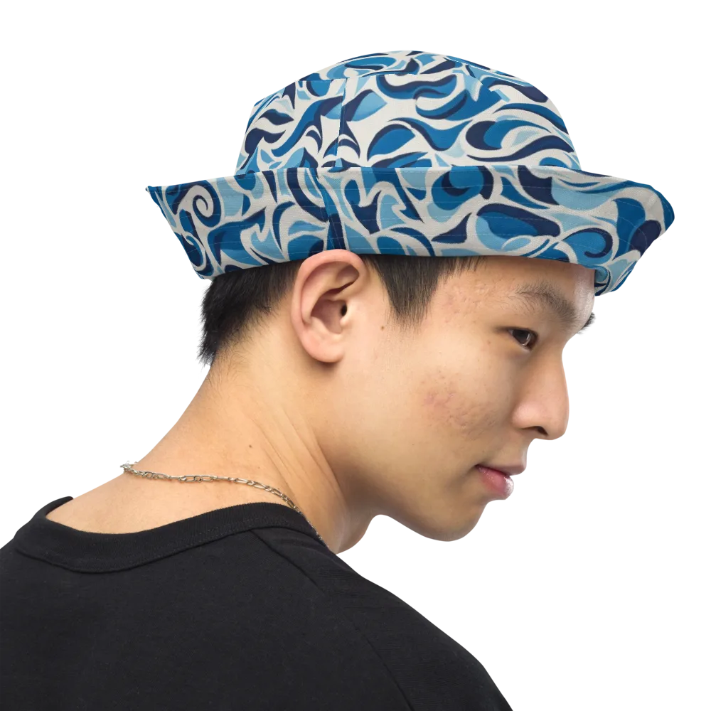 Azure Sway on Reversible Bucket Hat — Right Outside