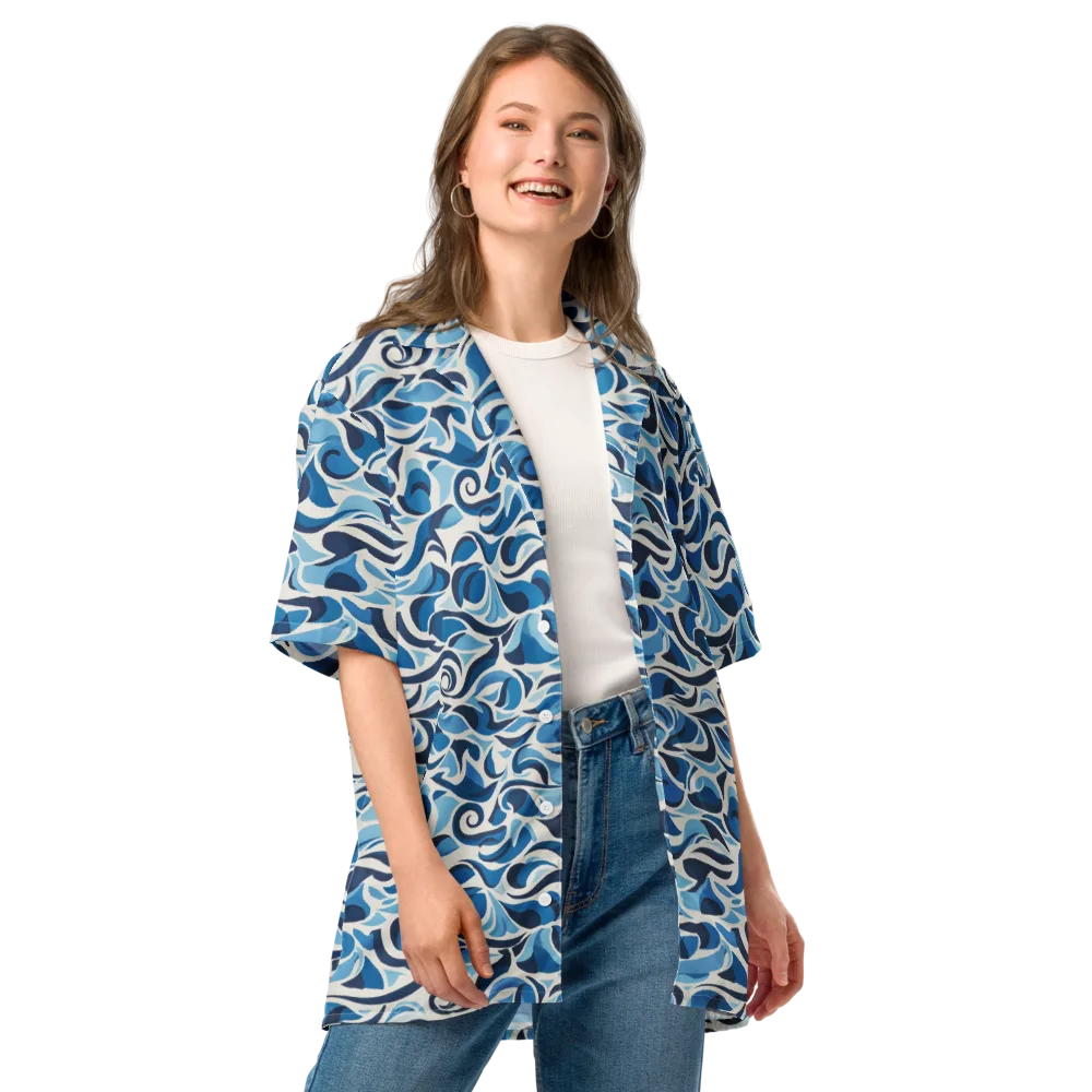 Azure Sway on Button Shirt — Front