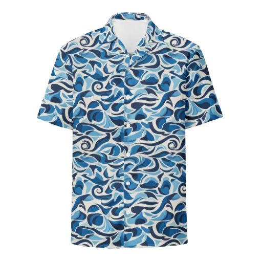 Azure Sway on a Button Shirt