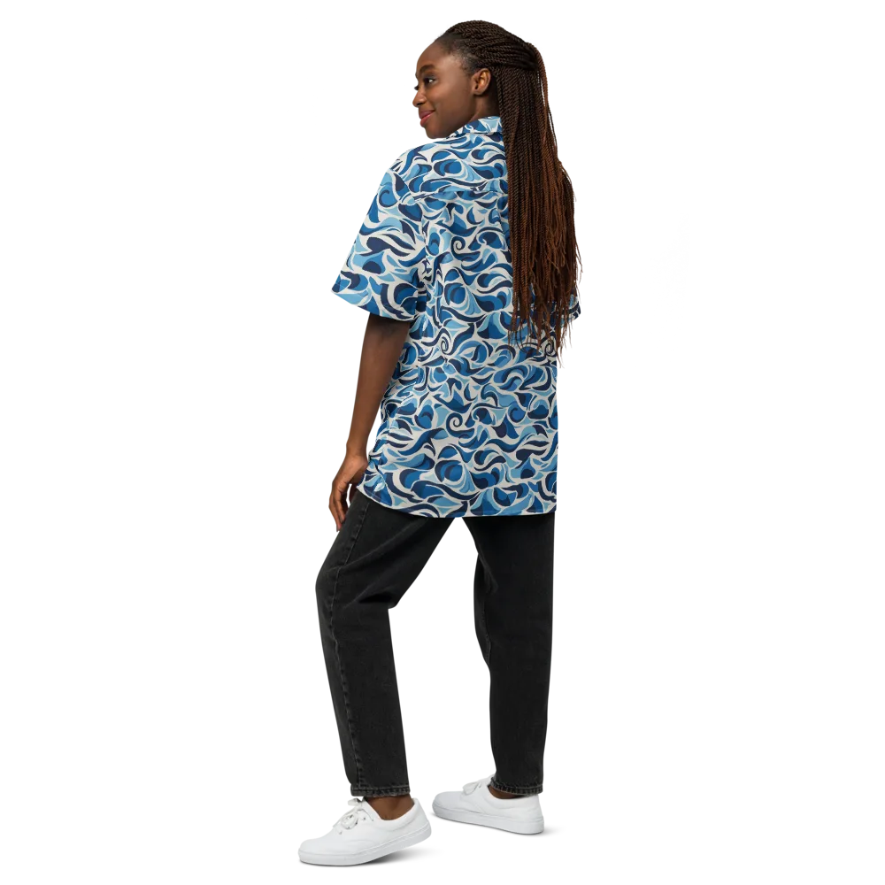 Azure Sway on Button Shirt — Back