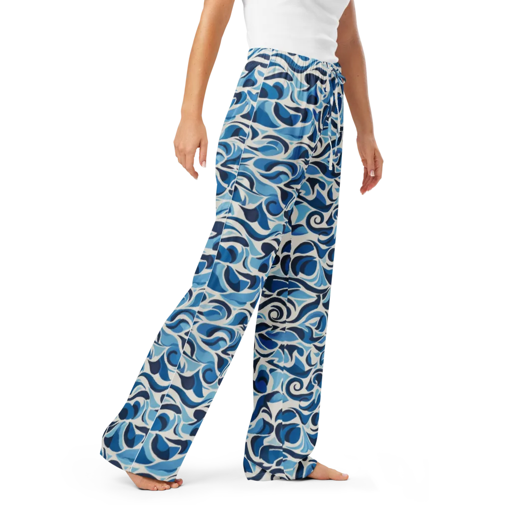Azure Sway on Women's Pajama Pants — Right Front