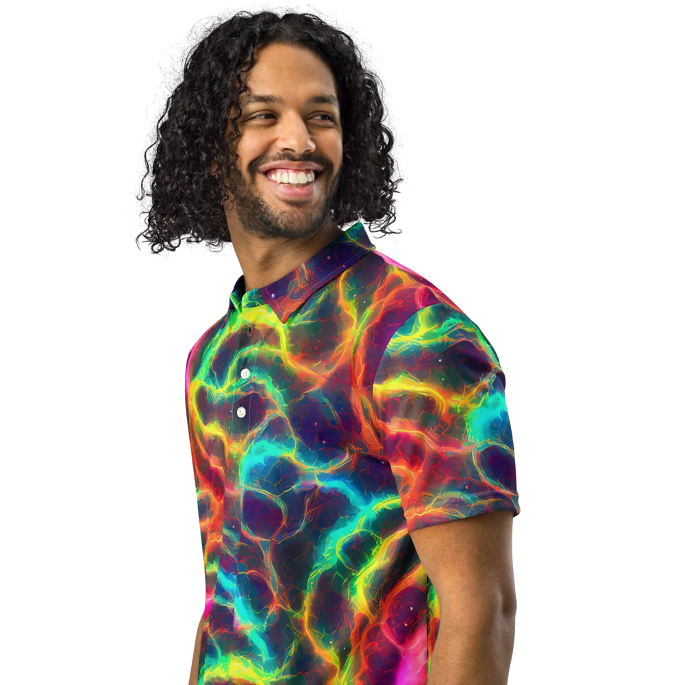 Hypercolor Tides on Men's Slim Fit Polo Shirt — Left Front