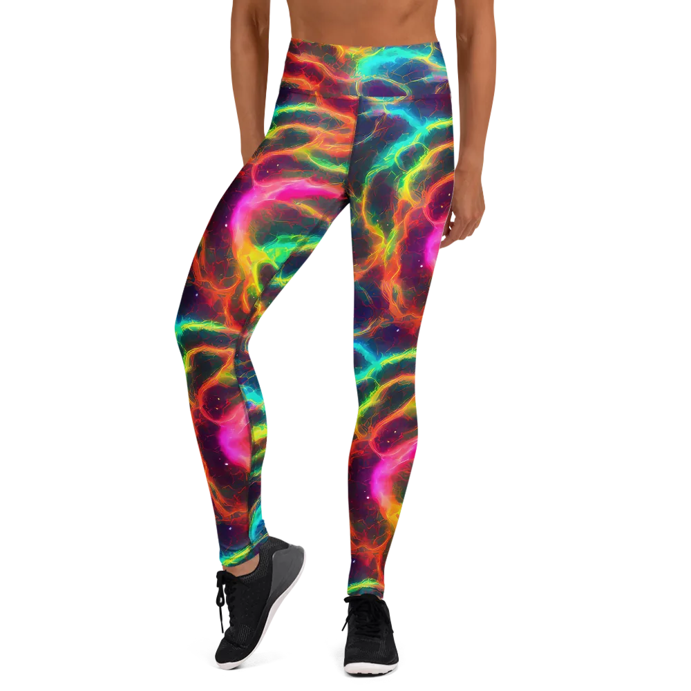 Hypercolor Tides on Yoga Leggings — Front