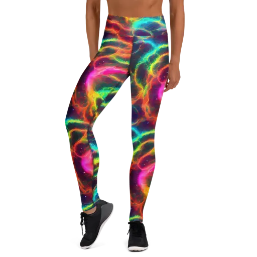 Hypercolor Tides on a Yoga Leggings