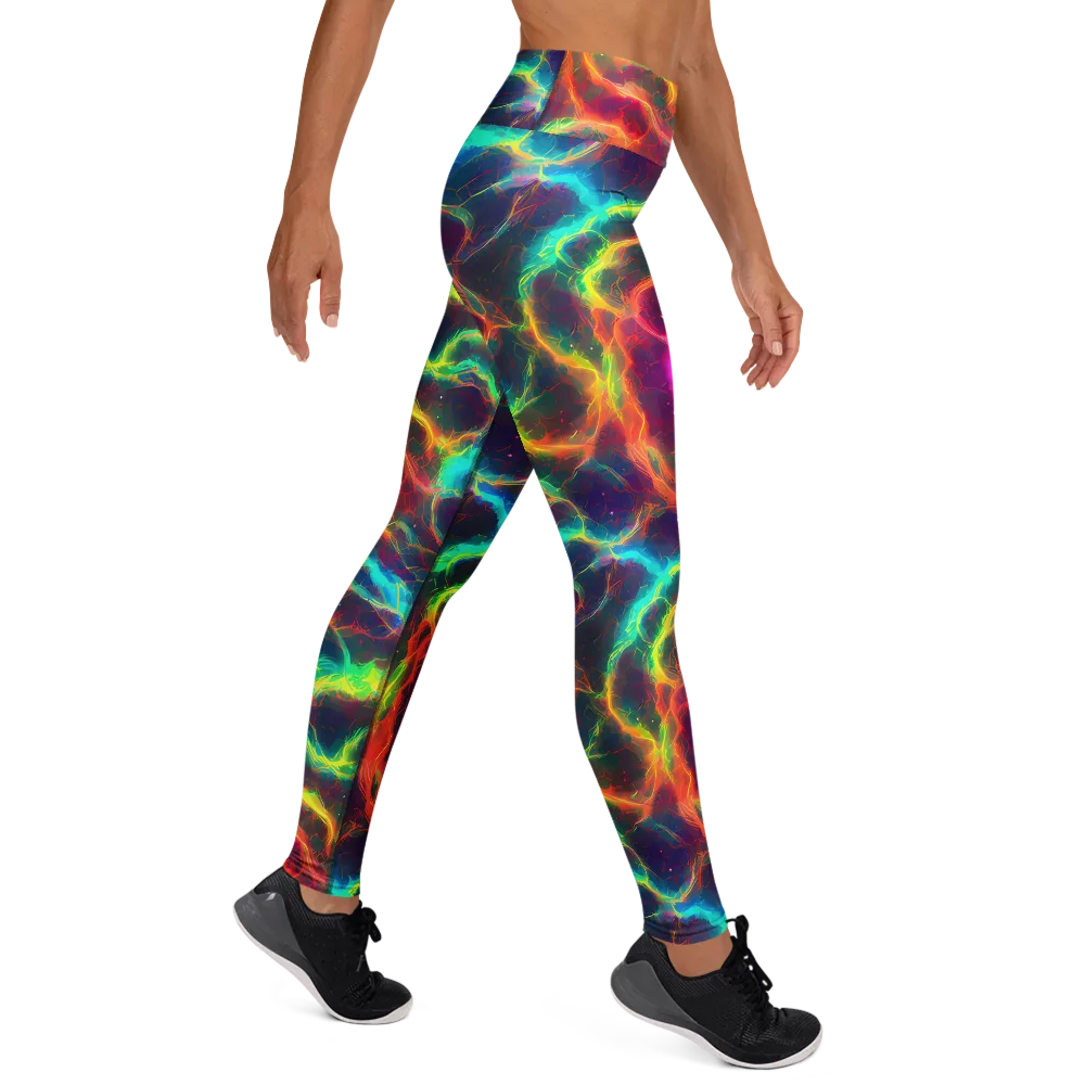Hypercolor Tides on Yoga Leggings — Right