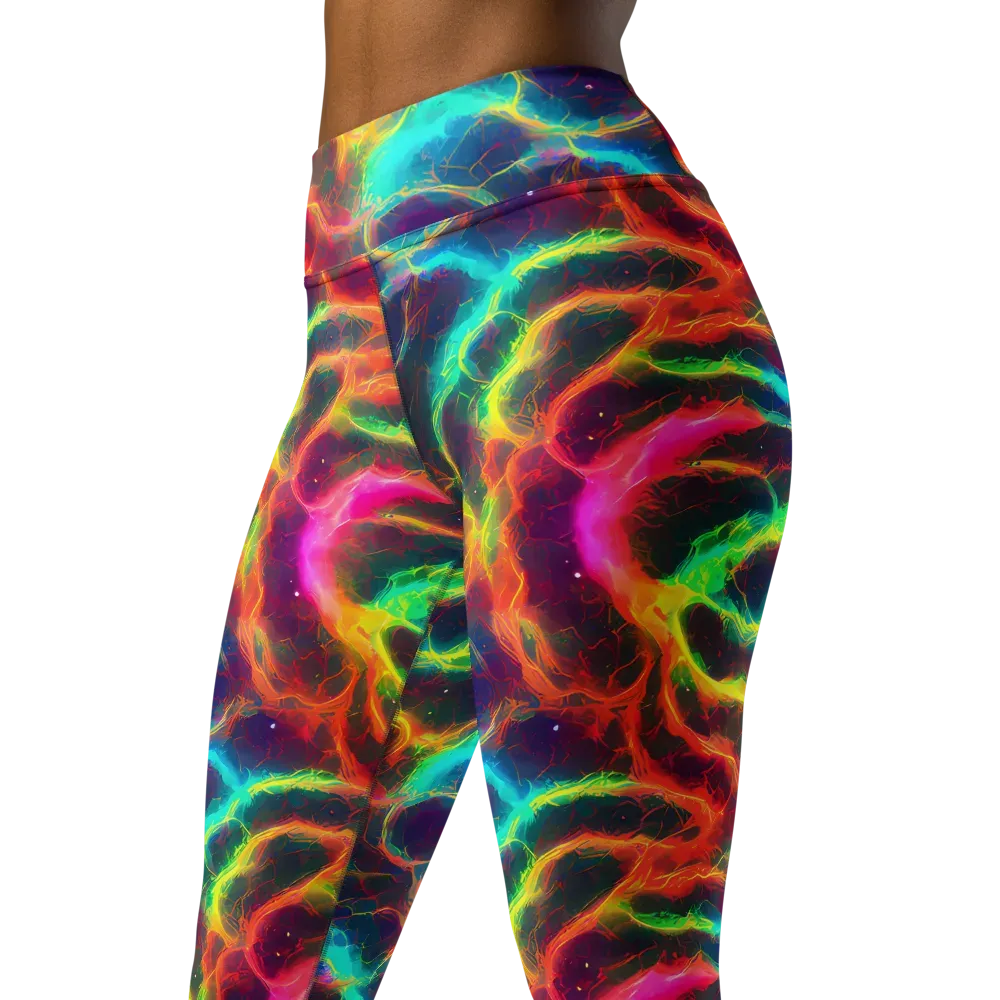 Hypercolor Tides on Yoga Leggings — Left Front