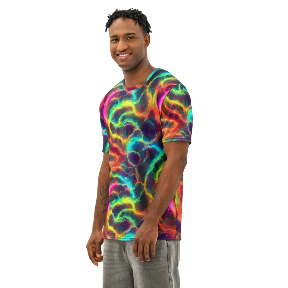 Hypercolor Tides on Men's Cotton Crew Neck T-Shirt — Left Front