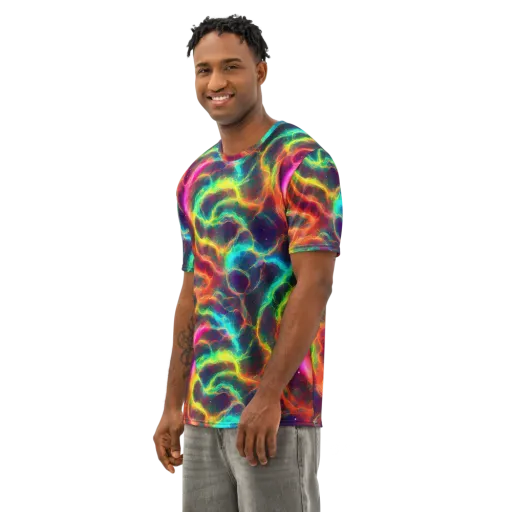 Hypercolor Tides on a Men's Cotton Crew Neck T-Shirt