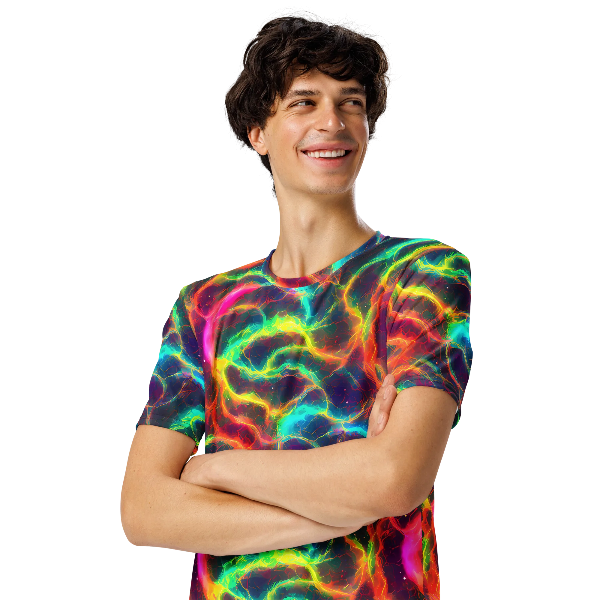 Hypercolor Tides on Men's Crew Neck T-Shirt — Left Front