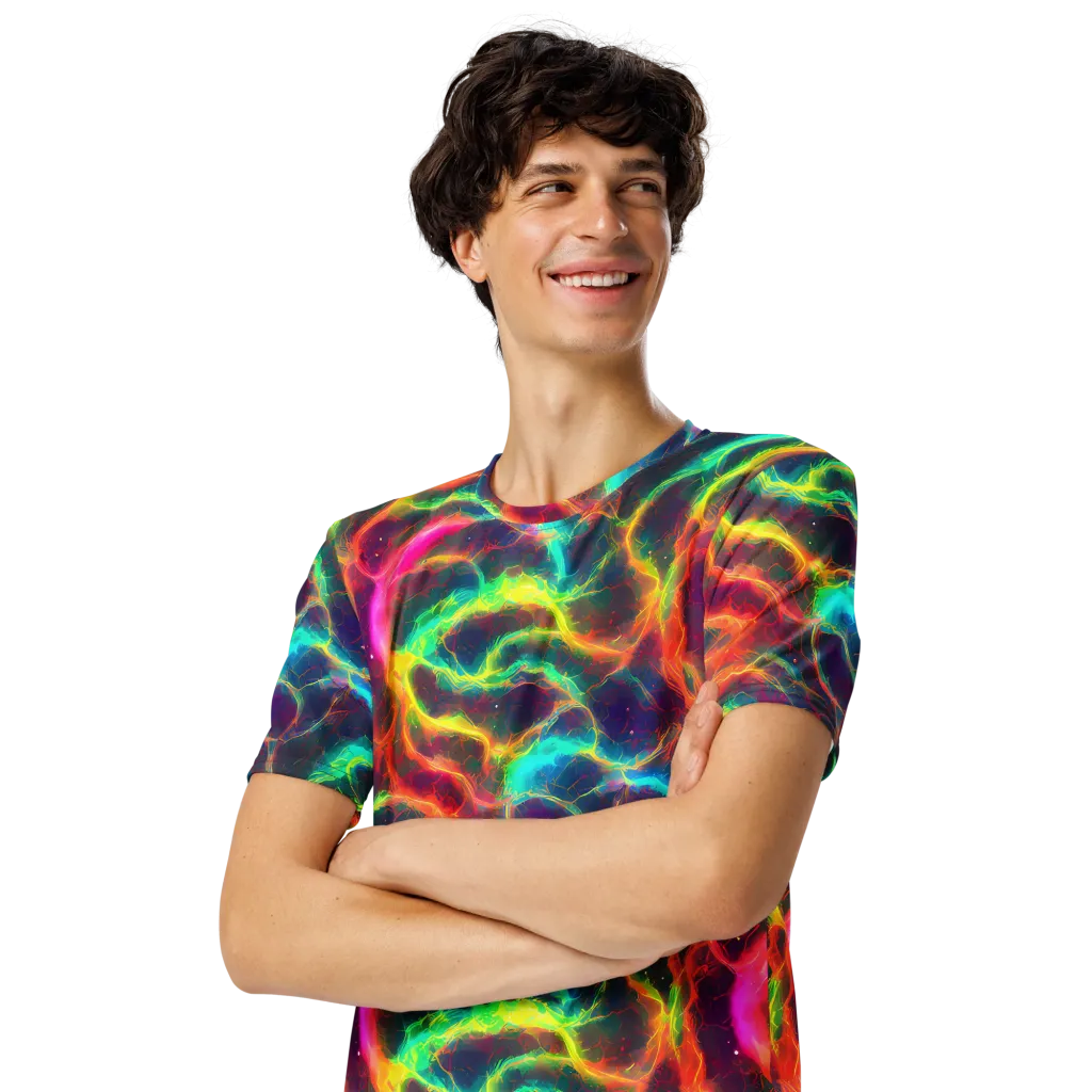 Hypercolor Tides on Men's Crew Neck T-Shirt — Left Front