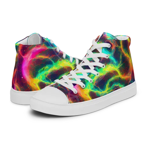 Hypercolor Tides on a Men's High Top Canvas Shoes
