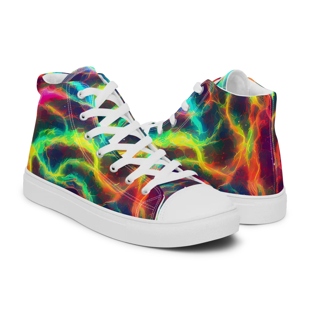 Hypercolor Tides on Men's High Top Canvas Shoes — Right