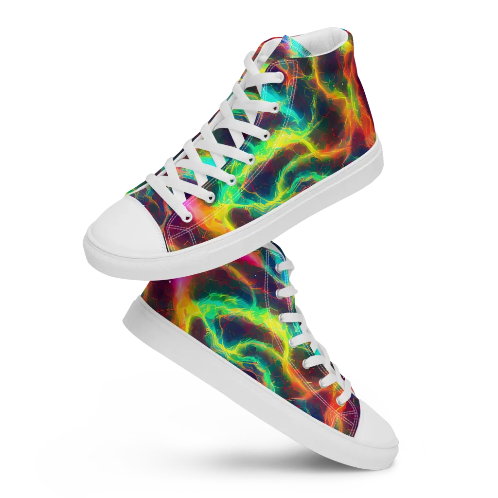 Hypercolor Tides on Men's High Top Canvas Shoes — Front