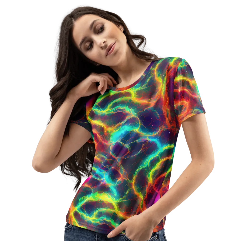 Hypercolor Tides on Women's Crew Neck T-Shirt — Left Front