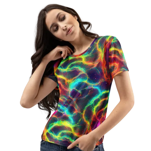Hypercolor Tides on a Women's Crew Neck T-Shirt