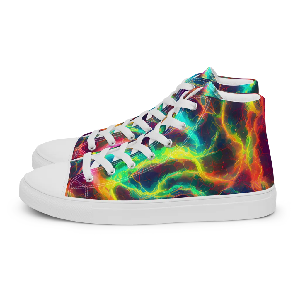 Hypercolor Tides on Women's High Top Canvas Shoes — Left