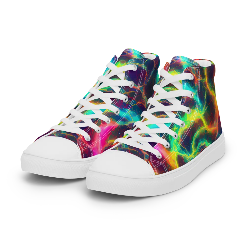 Hypercolor Tides on Women's High Top Canvas Shoes — Left Front