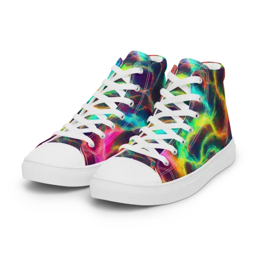 Hypercolor Tides on a Women's High Top Canvas Shoes