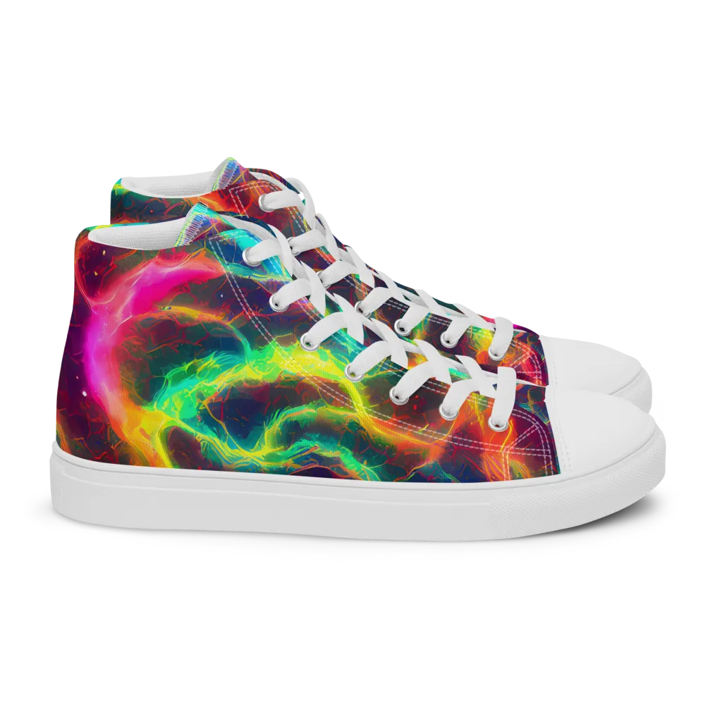Hypercolor Tides on Women's High Top Canvas Shoes — Right