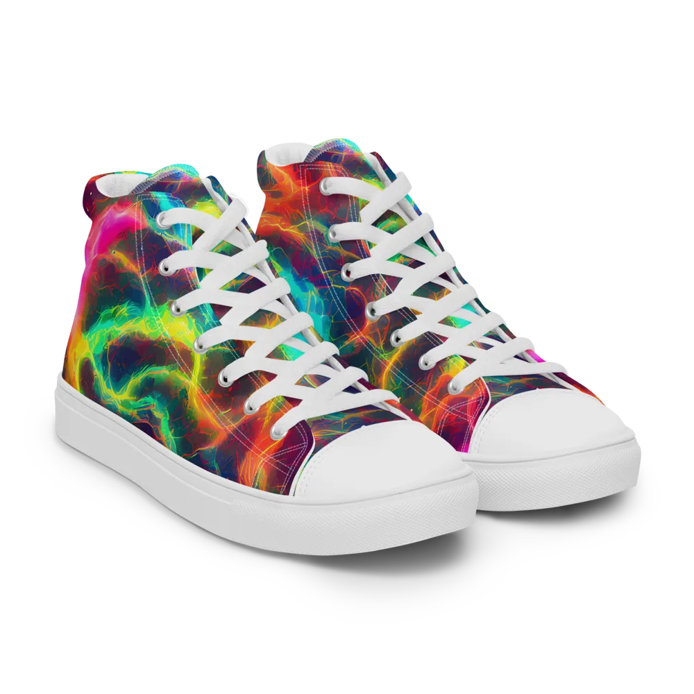 Hypercolor Tides on Women's High Top Canvas Shoes — Right Front