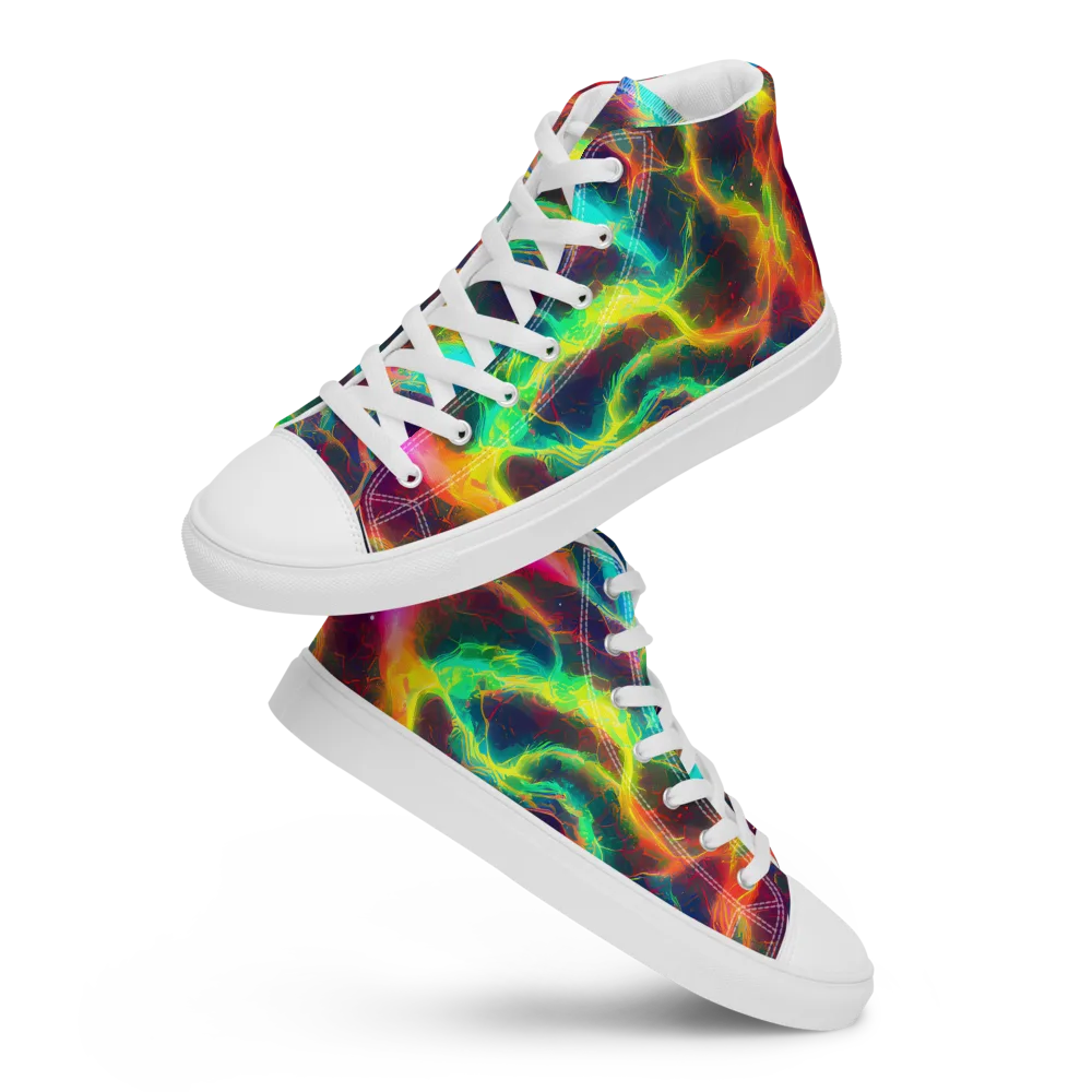 Hypercolor Tides on Women's High Top Canvas Shoes — Front
