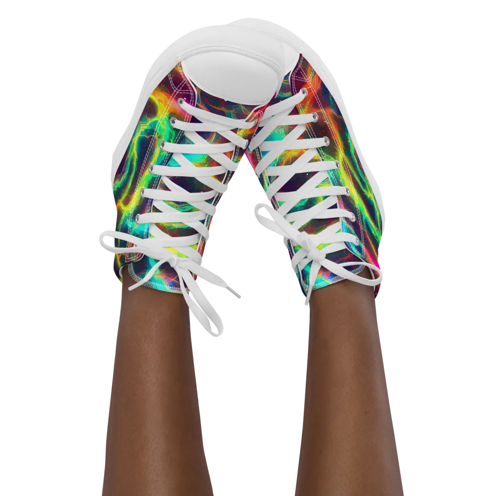 Hypercolor Tides on Women's High Top Canvas Shoes — Front