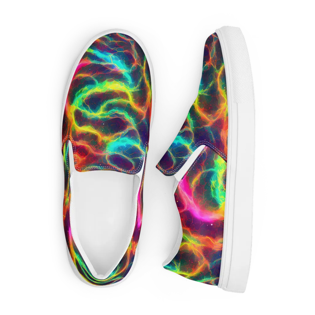 Hypercolor Tides on Men's Slip-On Canvas Shoes — Front