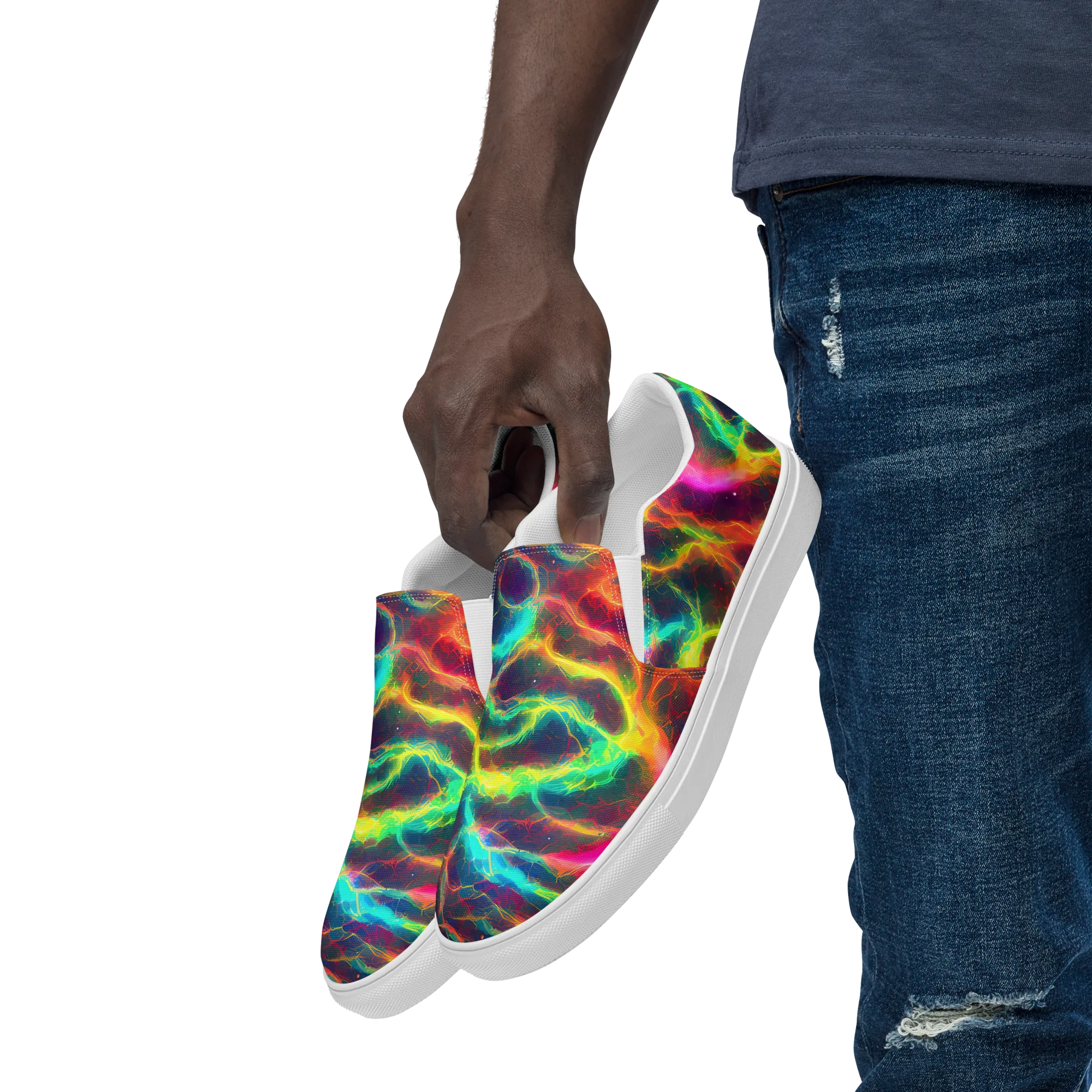 Hypercolor Tides on Men's Slip-On Canvas Shoes — Left Front