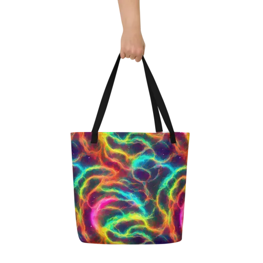 Hypercolor Tides on a Large Tote Bag W/ Pocket