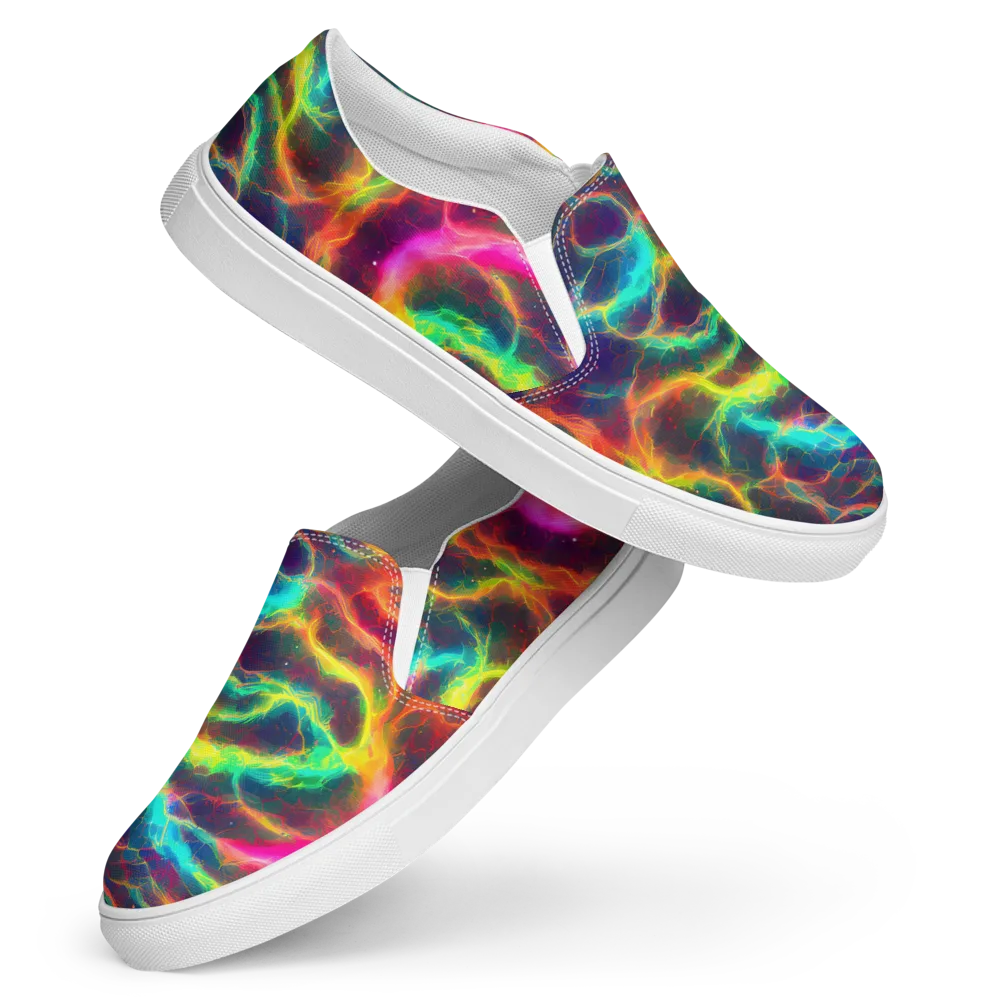 Hypercolor Tides on Women's Slip-On Canvas Shoes — Front