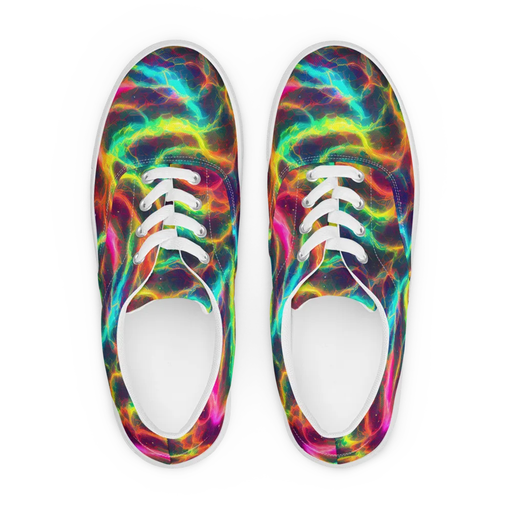 Hypercolor Tides on Men's Lace-Up Canvas Shoes — Front