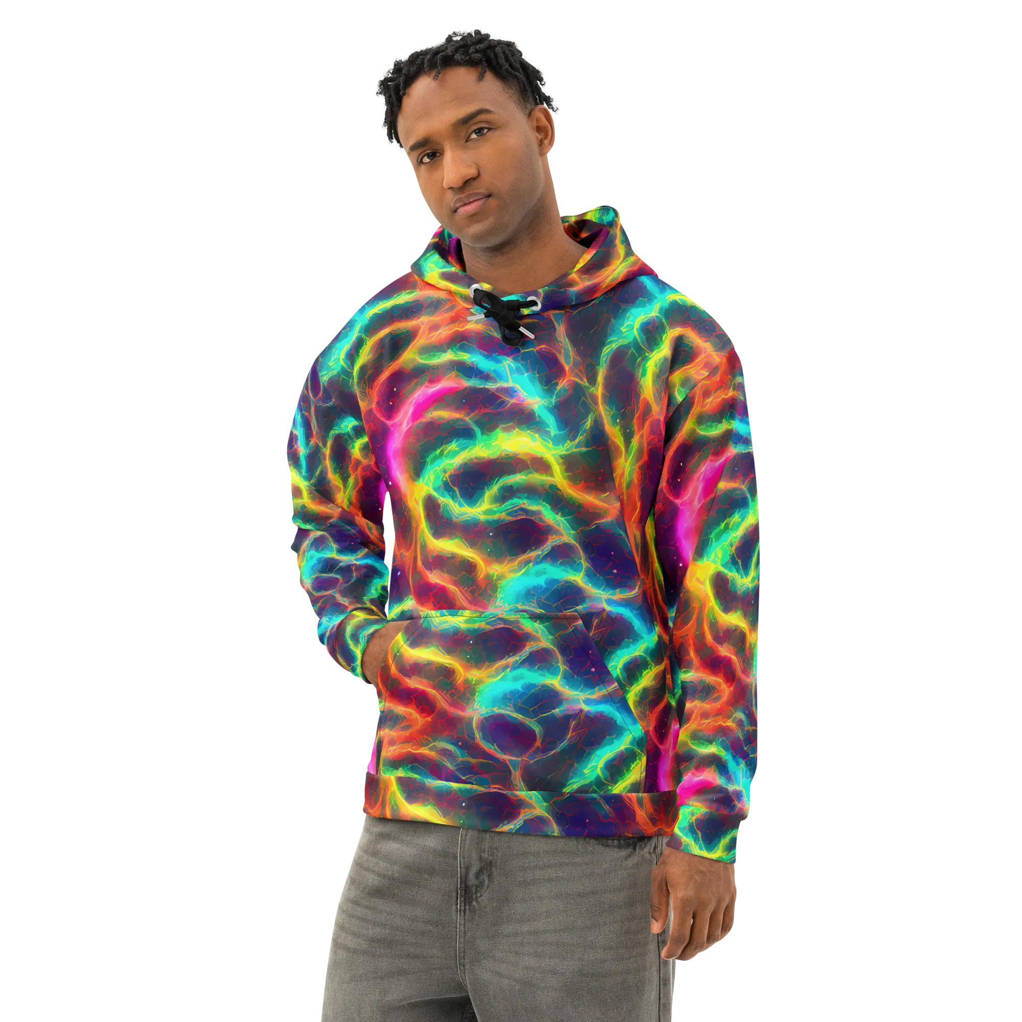 Hypercolor Tides on Cotton Hoodie — Left Front