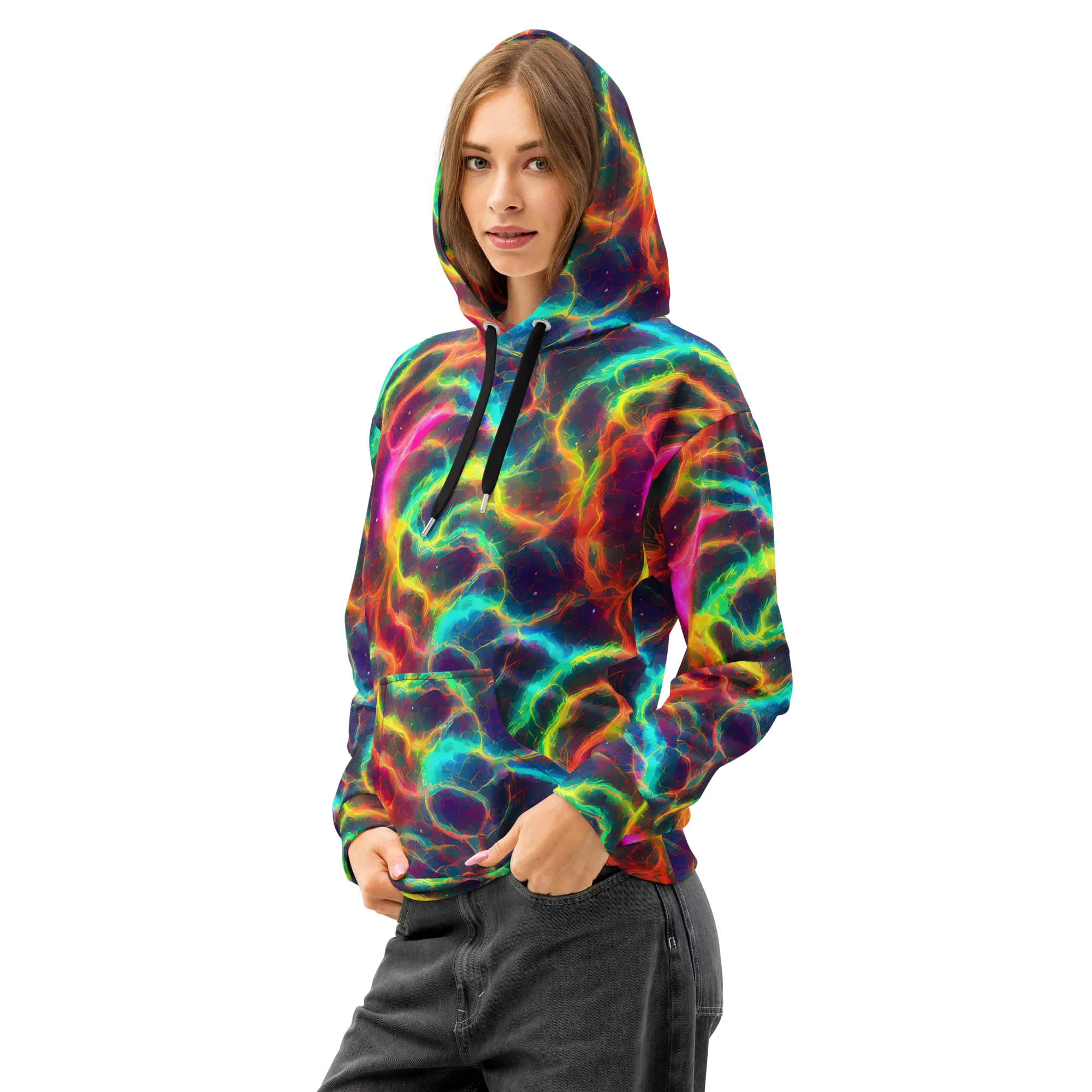 Hypercolor Tides on Cotton Hoodie — Left Front