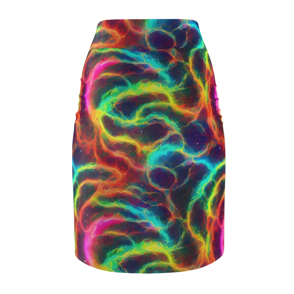 Hypercolor Tides on Pencil Skirt — Back